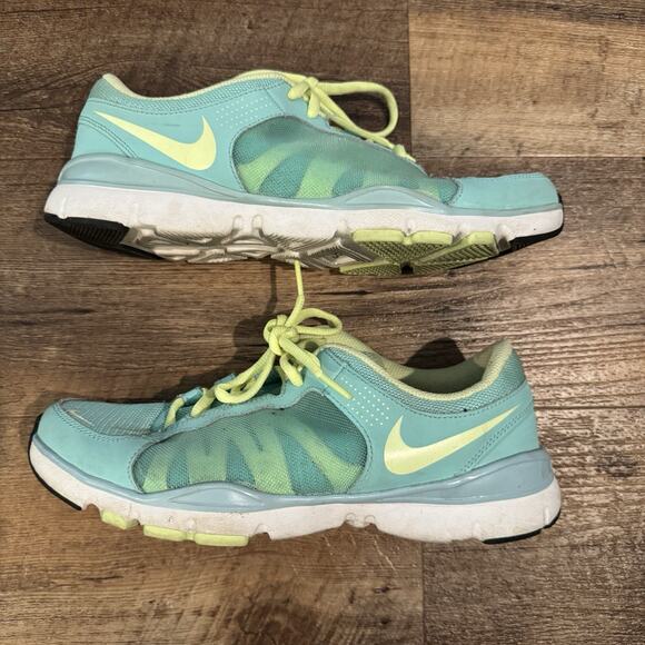 Nike Flex Trainer 2 Aqua Volt 7.5 Walking Running Cross Training Gym READ - Picture 8 of 12